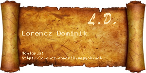 Lorencz Dominik névjegykártya